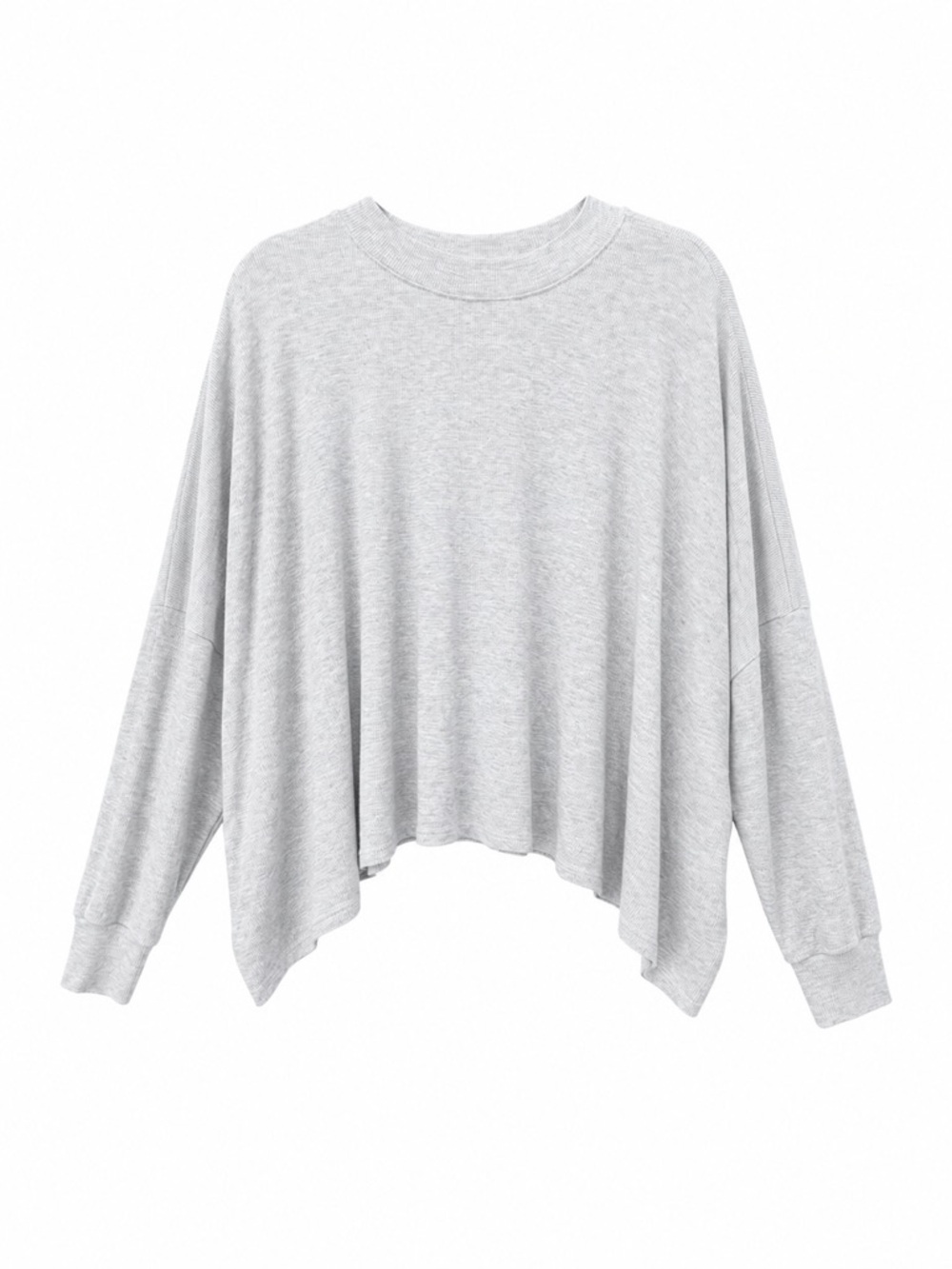 JOAH Brown Top Shirt Crewneck Oversized Ribbed boho USA